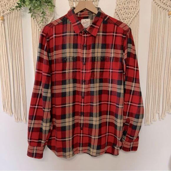 AMERICAN EAGLE Men’s Heritage Classic Fit Flannel Red Plaid Size XL - Picture 1 of 9